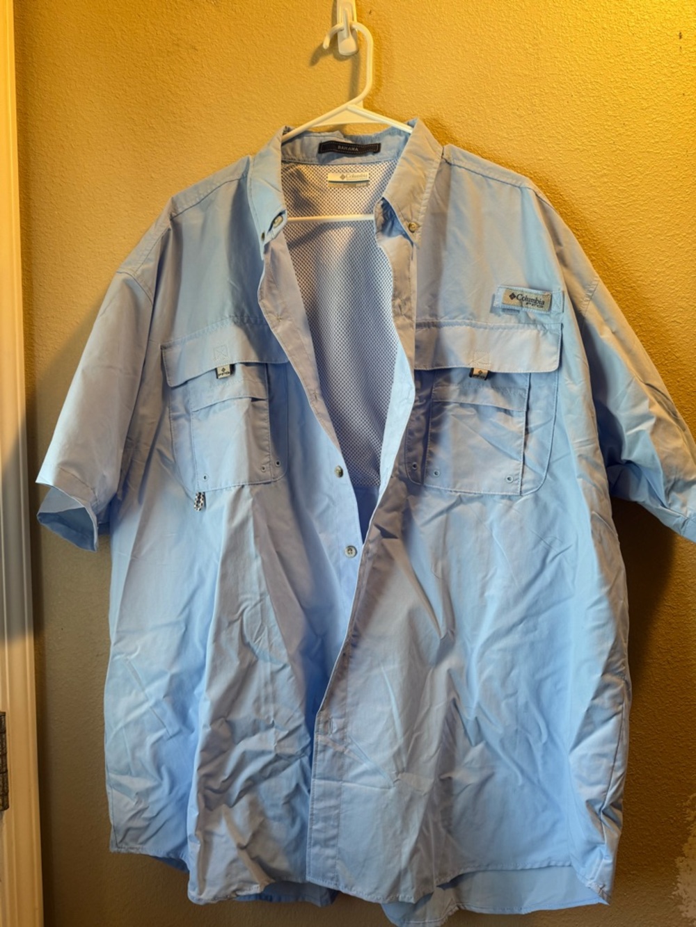 Columbia Light Blue Short-Sleeve Fishing Shirt Jacket